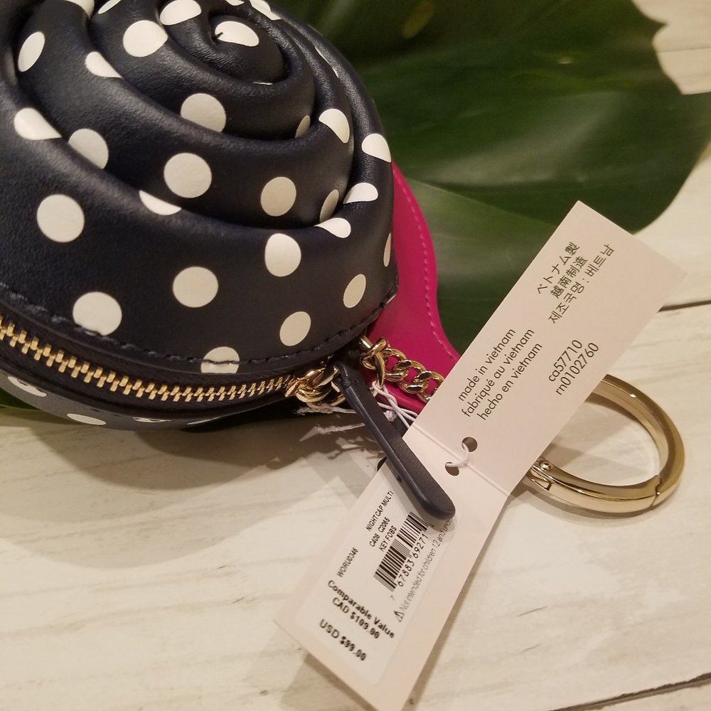 Kate Spade Enchanted Forest Snail Blue Key Fob - Picture 4 of 9